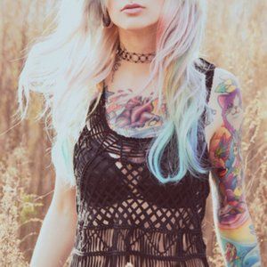 UNIF fishnet floor length maxi dress - S / M